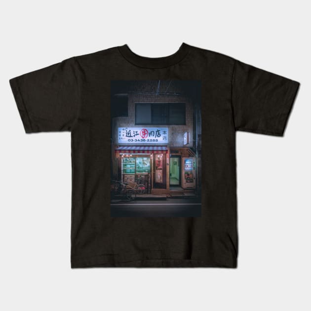 Neo Tokyo - Small Izakaya in the back street of Tokyo Kids T-Shirt by TokyoLuv